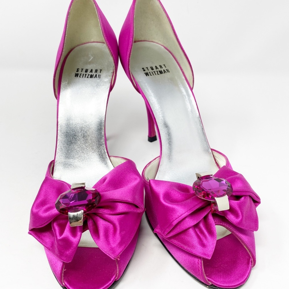 Stuart Weitzman Fuchsia Pink Solitaire Heels